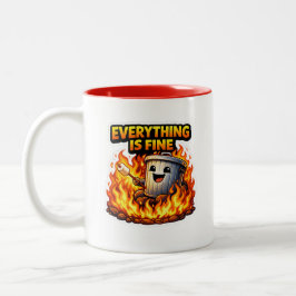 Café Em Dois Tons Caneca de Lixo Tudo Está Bem Engraçada