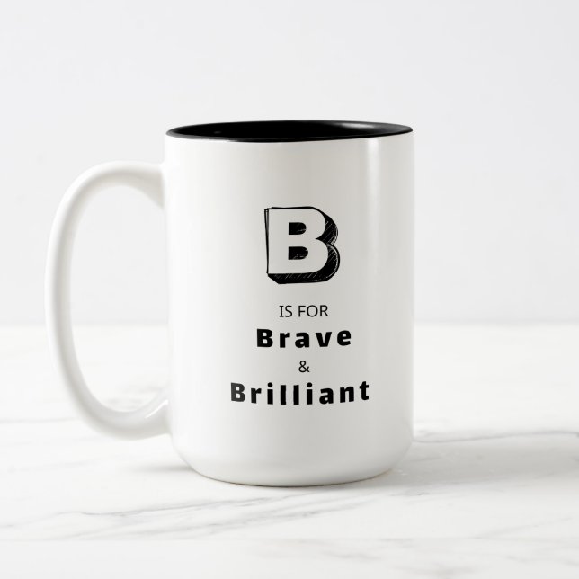 Café Em Dois Tons Caneca de Louvor de Luxo Personalizada Brave B (Esquerda)