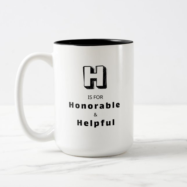 Café Em Dois Tons Caneca de Louvor de Luxo Personalizada H - Honoráv (Esquerda)