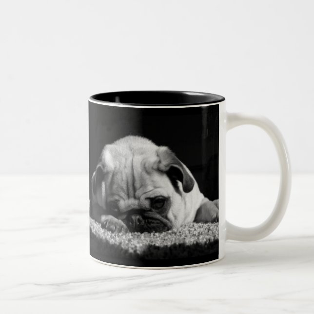 Café Em Dois Tons Caneca de Luv do Pug (Direita)
