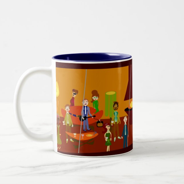 Café Em Dois Tons Caneca de luxe da casa do partido! (Esquerda)