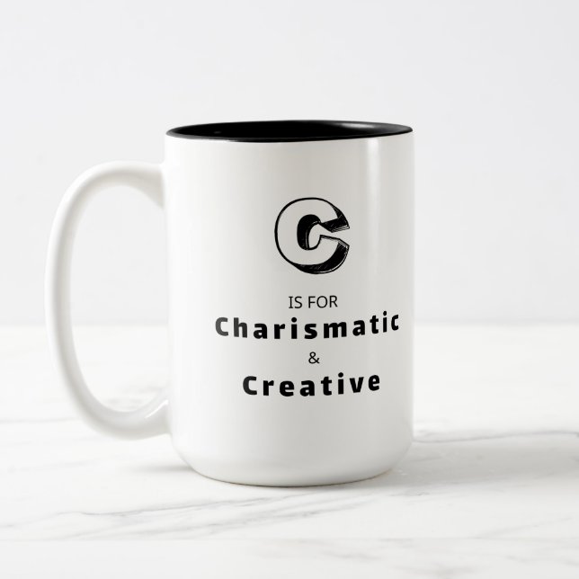 Café Em Dois Tons Caneca de Luxo Personalizada C - Elogio Criativo (Esquerda)