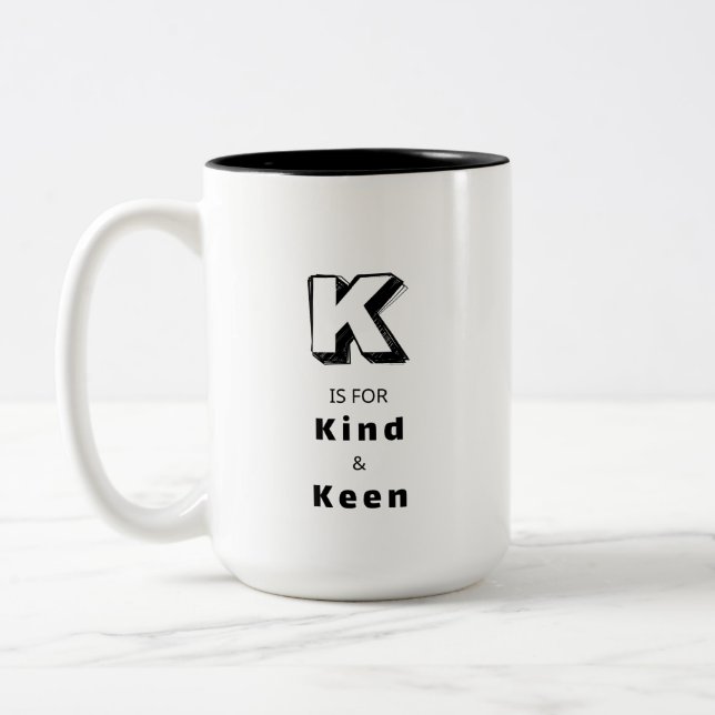 Café Em Dois Tons Caneca de Luxo Personalizada K - Elogio (Esquerda)