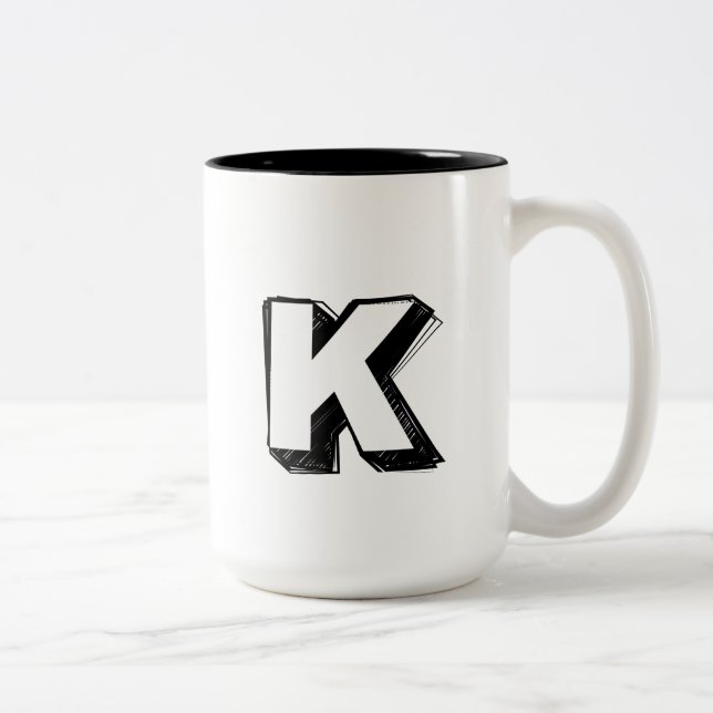 Café Em Dois Tons Caneca de Luxo Personalizada K - Elogio (Direita)