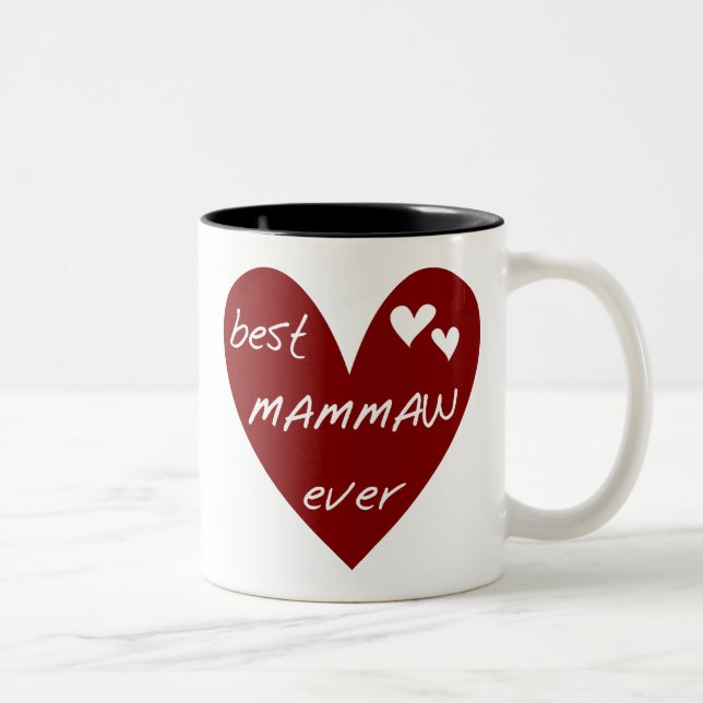 Café Em Dois Tons Caneca de Mammaw do coração vermelho a melhor (Direita)