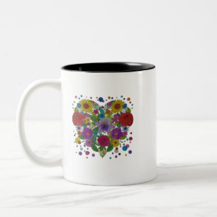 Café Em Dois Tons Caneca de Mandala do Coração com Duas Cores   Xíca
