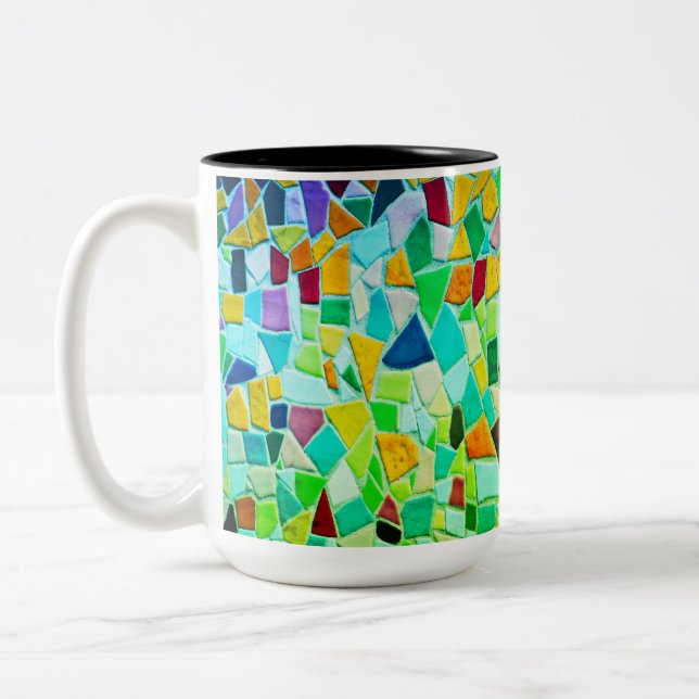Café Em Dois Tons Caneca de mania mosaica (Esquerda)