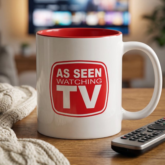 Café Em Dois Tons Caneca de Maratona de Séries - Visto Assistindo TV (Criador carregado)