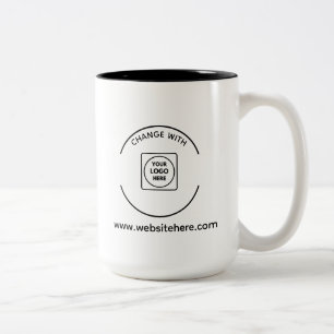 Café Em Dois Tons Caneca de Marca d'Água de Site de Logo de Negócios