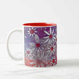 Café Em Dois Tons caneca de margarida