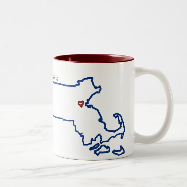 Café Em Dois Tons Caneca de Massachusetts (Direita)