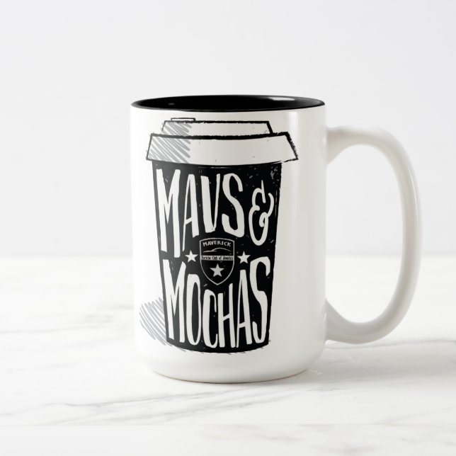 Café Em Dois Tons Caneca de Mavs & de Mochas (Direita)