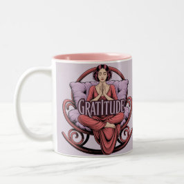 Café Em Dois Tons Caneca de Meditação de Afirmação de Vinho de Lavan