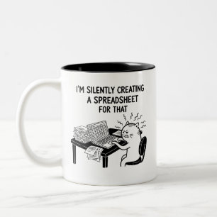 Café Em Dois Tons Caneca de Meme de Gato Contador Engraçado Estressa