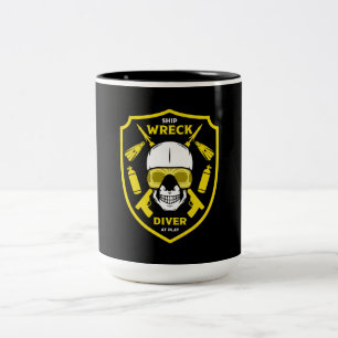 Café Em Dois Tons caneca de mergulhadores