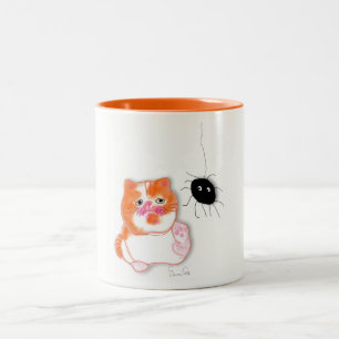 Café Em Dois Tons Caneca de mesa de serviço da série gato engraçado 
