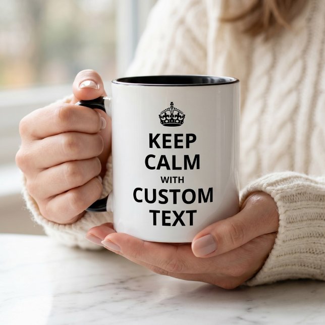Café Em Dois Tons Caneca de Modelo de Citação Personalizada Keep Cal (Criador carregado)
