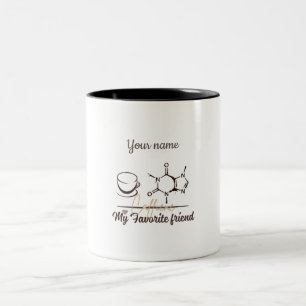Café Em Dois Tons Caneca de Molécula de Cafeína Personalizável para