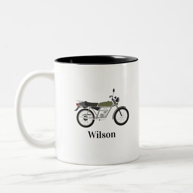 Café Em Dois Tons Caneca de Moto Antiga  (Esquerda)