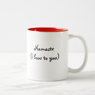 Café Em Dois Tons Caneca de Namaste (eu me curvo lhe) -