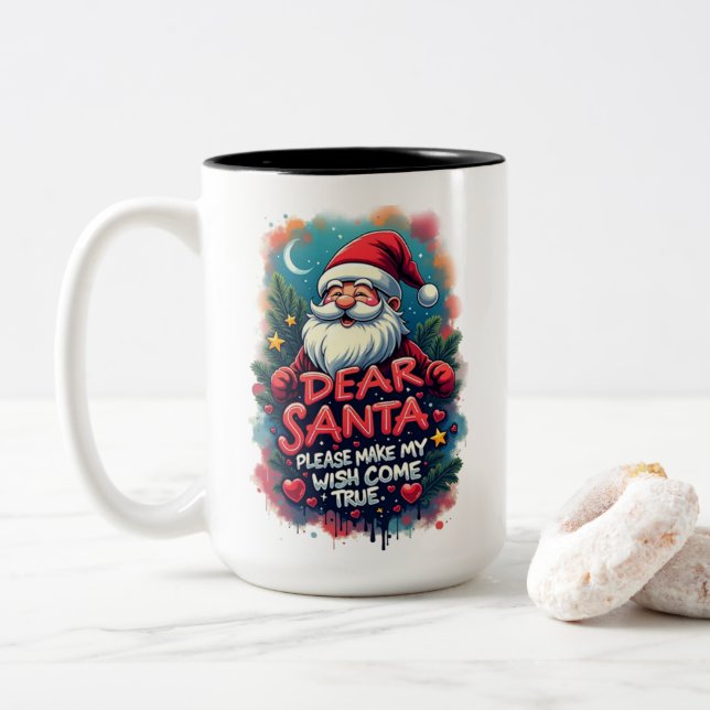 Café Em Dois Tons Caneca de Natal (Com Donut)