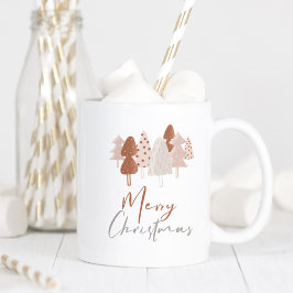 Café Em Dois Tons Caneca de Natal Boho – Design de Árvore Aconchegan
