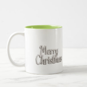 Café Em Dois Tons Caneca de Natal com Letra de Origami Feliz Natal