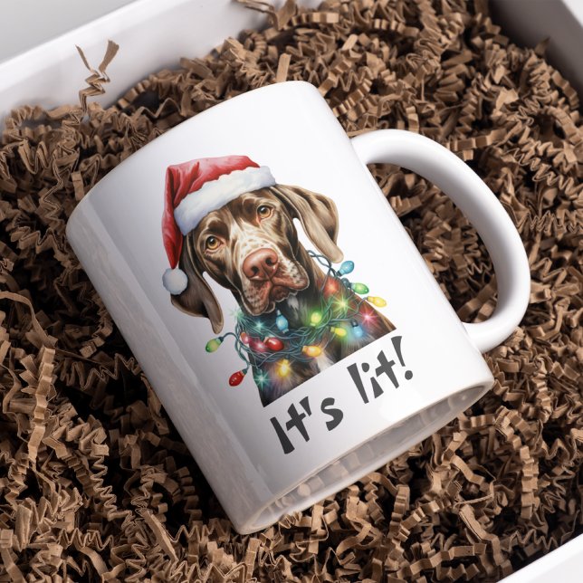 Café Em Dois Tons Caneca de Natal de Cachorro Engraçado – Sarcástico (Criador carregado)