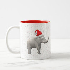 Café Em Dois Tons Caneca de Natal de Elefante Branco