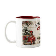 Caneca de Natal de Fazenda Personalizada de Duas C