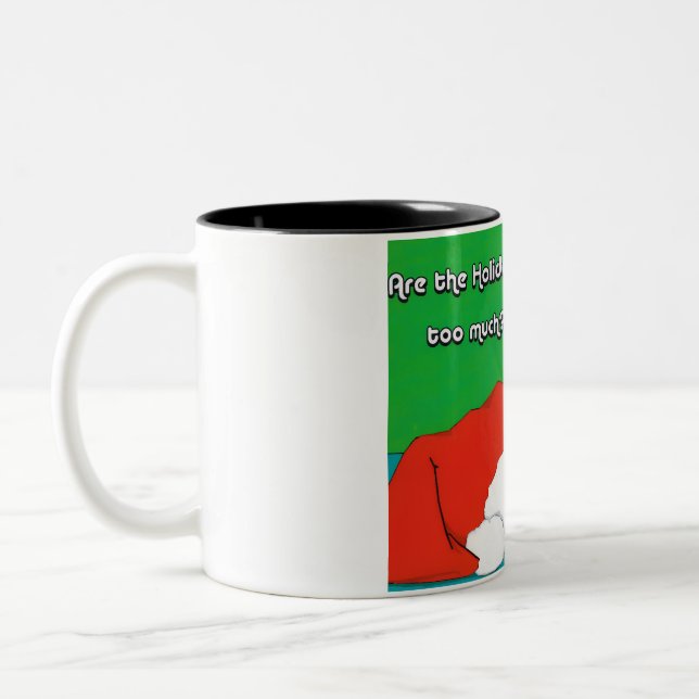 Café Em Dois Tons Caneca de Natal de Gato (Esquerda)