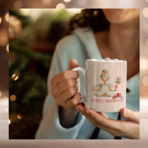 Café Em Dois Tons Caneca de Natal de Padel – Anjo de Padel de Festa