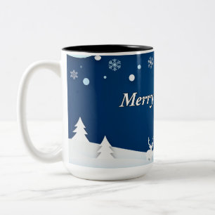 Café Em Dois Tons Caneca de Natal Desejos de Inverno