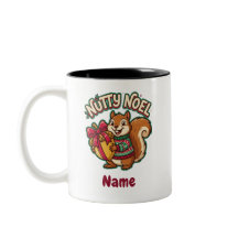 Caneca de Natal do Esquilo Maluco Noel, Personaliz