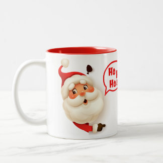 Café Em Dois Tons Caneca de Natal do Papai Noel - Ho Ho Ho