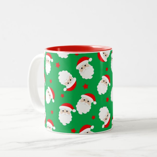 Café Em Dois Tons Caneca de Natal do Papai Noel Xmas (Frente Esquerda)