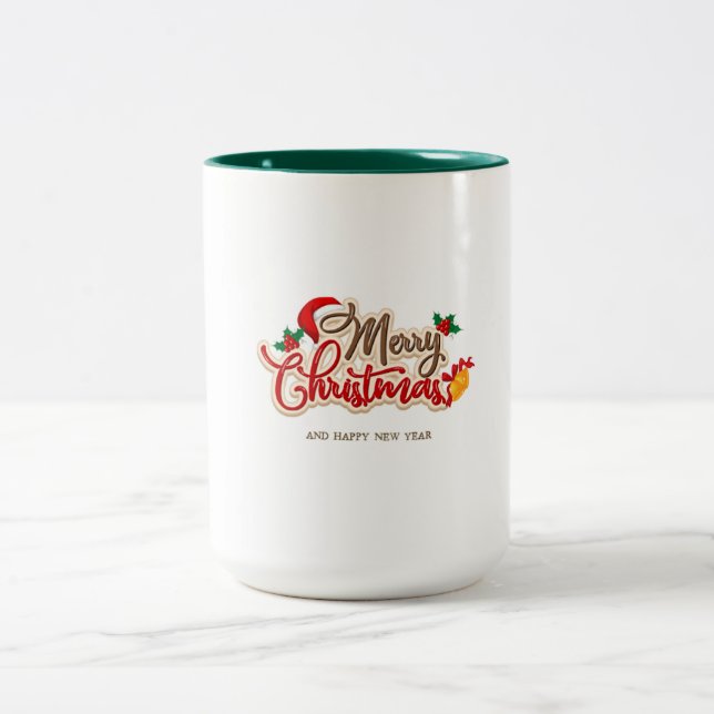 Café Em Dois Tons Caneca de Natal e Ano Novo (Centro)