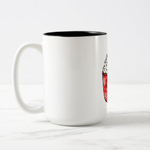 Café Em Dois Tons Caneca de Natal Fofa com Flocos de Neve e Bastão d