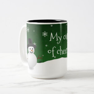Café Em Dois Tons Caneca de Natal Green Snowman