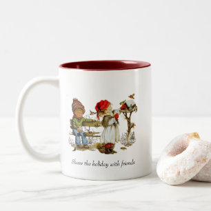 Café Em Dois Tons Caneca de Natal/Inverno
