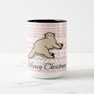 Café Em Dois Tons caneca de Natal meowy