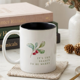 Café Em Dois Tons Caneca de Natal Minimalista Presente de Férias Ele