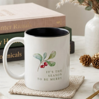 Café Em Dois Tons Caneca de Natal Minimalista Presente de Férias Ele