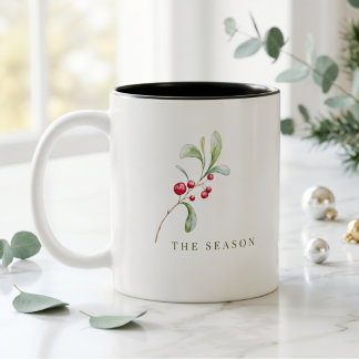 Café Em Dois Tons Caneca de Natal Minimalista Presente de Férias Mod