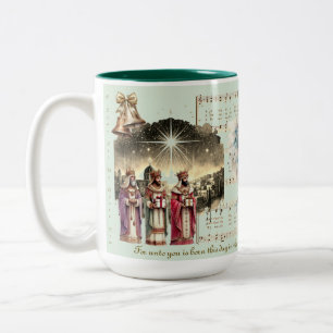 Café Em Dois Tons Caneca de Natal Natividade Três Reis
