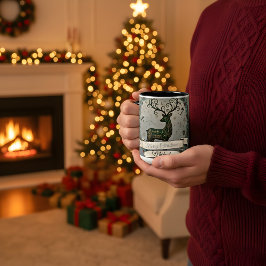 Café Em Dois Tons Caneca de Natal para Marido – Rena Personalizada