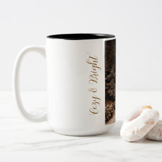 Café Em Dois Tons Caneca de Natal Personalizada com Nome