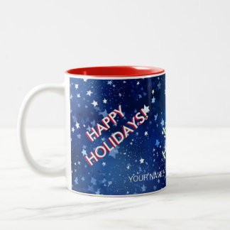 Café Em Dois Tons Caneca de Natal Personalizada da Empresa | Floco d
