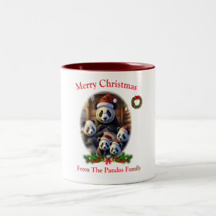 Café Em Dois Tons Caneca de Natal Ursos Panda 