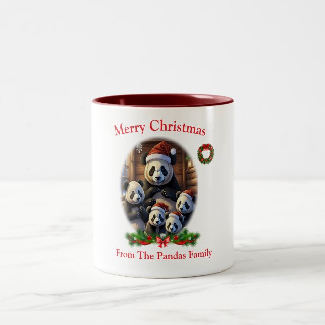 Café Em Dois Tons Caneca de Natal Ursos Panda  (Centro)